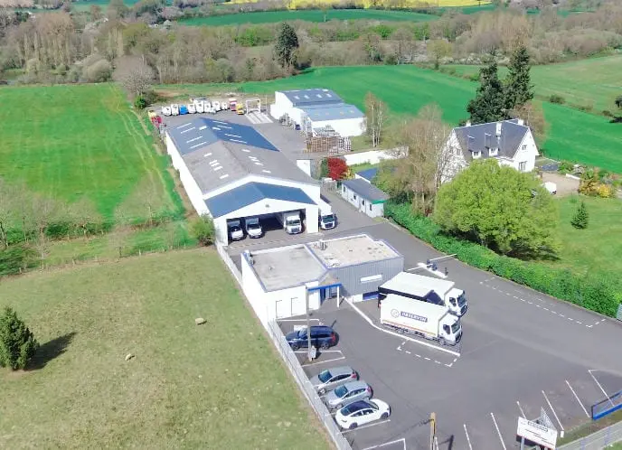 Vue aérienne du site Obiervin à Châteaubriant