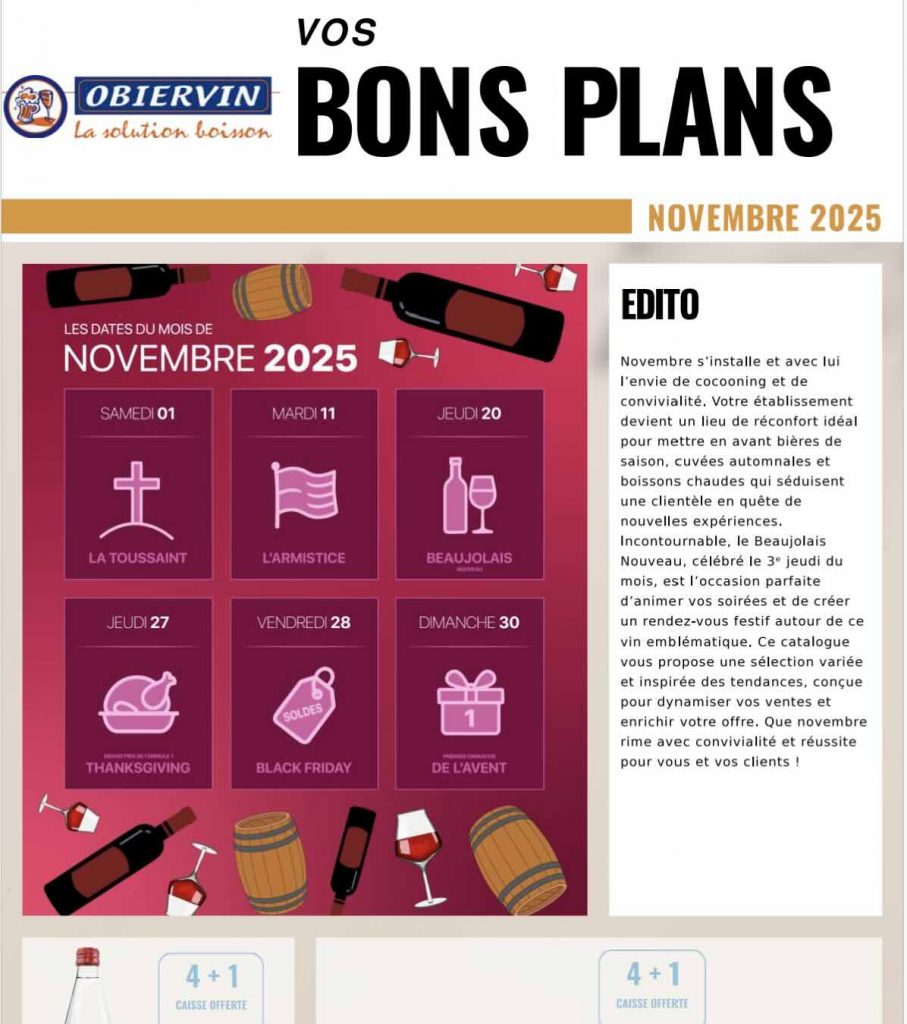 Bons plans Obiervin Novembre 2025